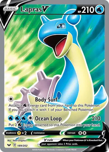 Sword & Shield Base set 189/202 Lapras V (Full Art)