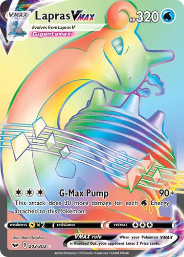 Sword & Shield Base set 203/202 Lapras VMAX (Secret)