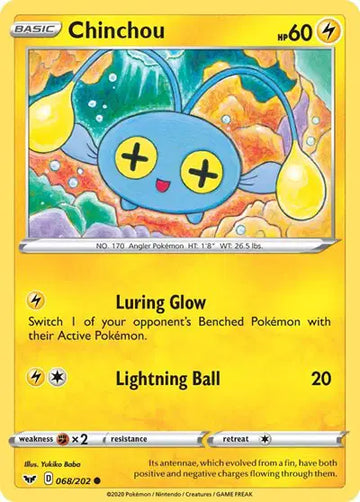 Sword & Shield Base set 068/202 Chinchou (068)