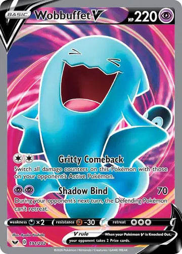 Sword & Shield Base set 191/202 Wobbuffet V (Full Art)