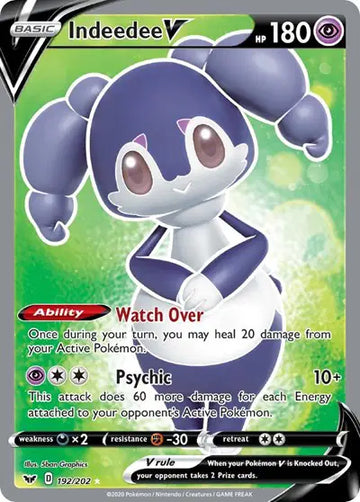 Sword & Shield Base set  192/202 Indeedee V (Full Art)
