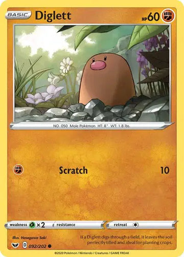 Sword & Shield Base set 092/202 Diglett
