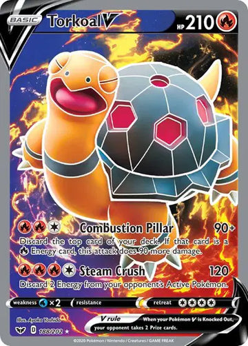 Sword & Shield Base set  188/202 Torkoal V (Full Art)