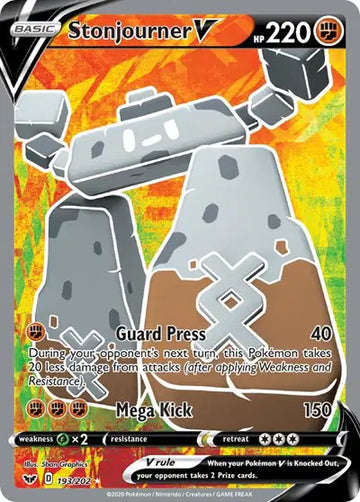 Sword & Shield Base set  193/202 Stonjourner V (Full Art)