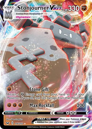 Sword & Shield Base set 116/202 Stonjourner VMAX