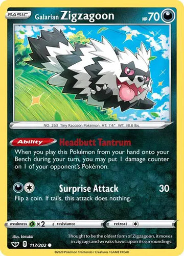 Sword & Shield Base set  117/202 Galarian Zigzagoon