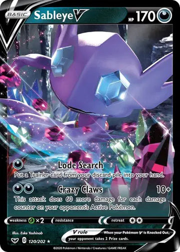 Sword & Shield Base set  120/202 Sableye V