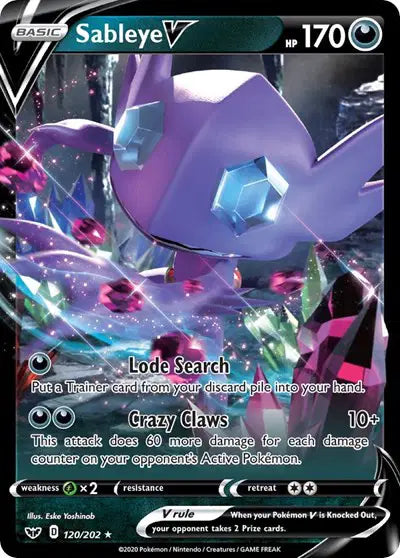 Sword & Shield Base set  120/202 Sableye V