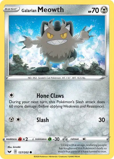 Sword & Shield Base set  127/202 Galarian Meowth