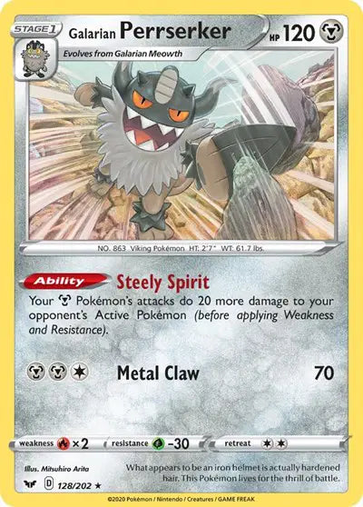 Sword & Shield Base set 128/202 Galarian Perrserker