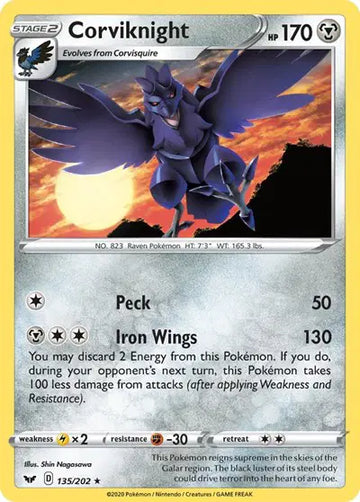 Sword & Shield Base set  135/202 Corviknight