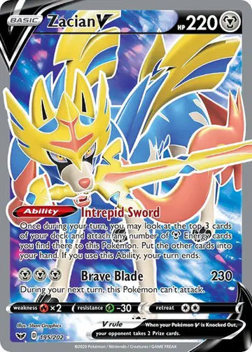 Sword & Shield Base set 195/202 Zacian V (Full Art)