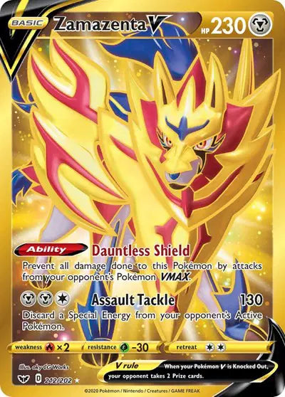 Sword & Shield Base set 212/202 Zamazenta V (Secret)