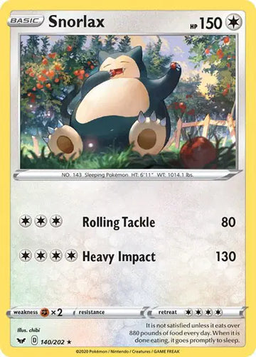 Sword & Shield Base set 140/202 Snorlax