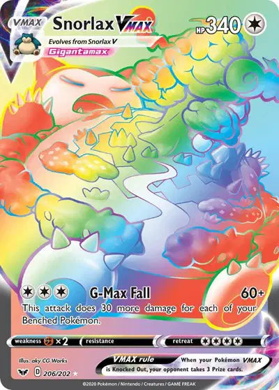 Sword & Shield Base set 206/202 Snorlax VMAX (Secret)