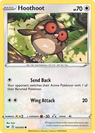 Sword & Shield Base set 143/202 Hoothoot