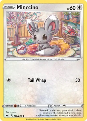 Sword & Shield Base set  146/202 Minccino (146)