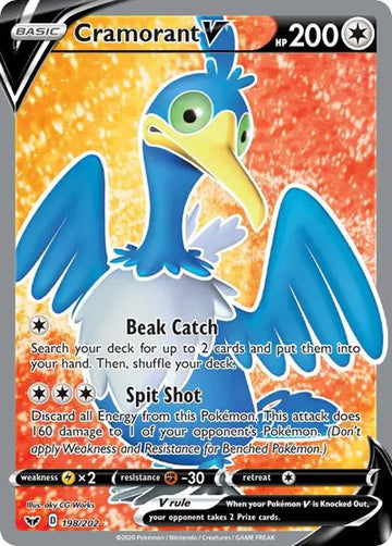 Sword & Shield Base set 198/202 Cramorant V (Full Art)