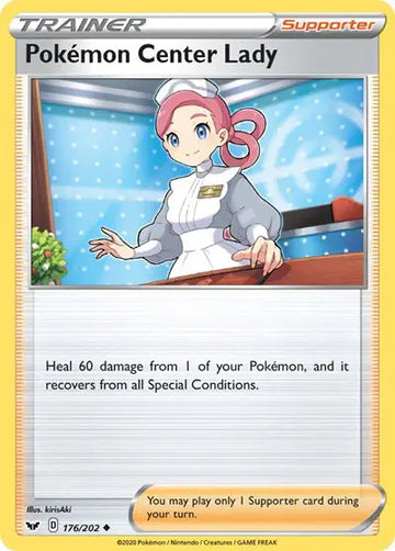 Sword & Shield Base set 176/202 Pokemon Center Lady