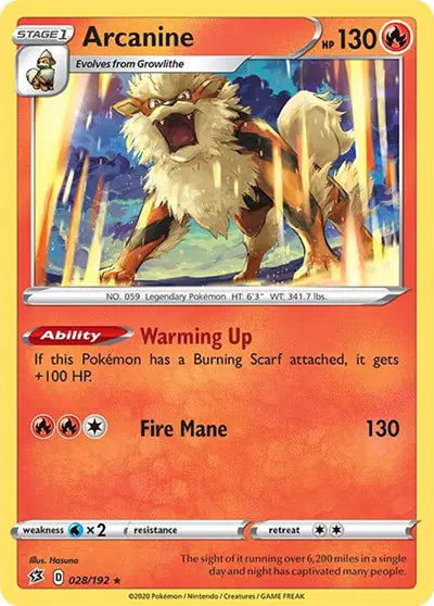 Sword & Shield Rebel Clash  028/192 Arcanine