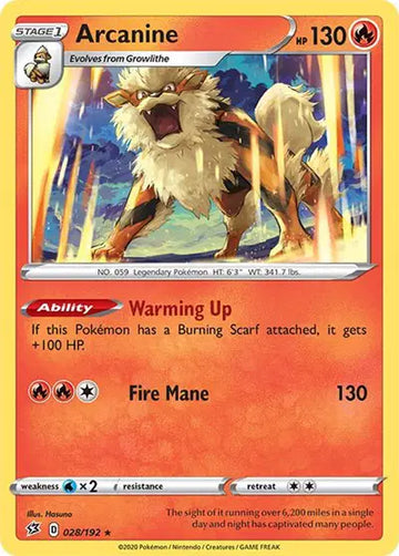 Sword & Shield Rebel Clash  028/192 Arcanine