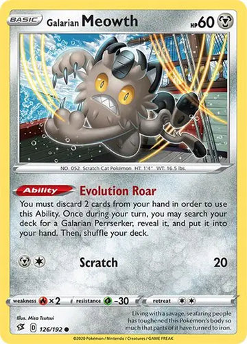 REBEL CLASH 126/192 Galarian Meowth