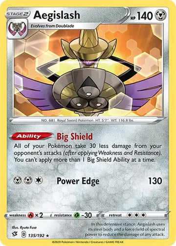 Sword & Shield Rebel Clash 135/192 Aegislash