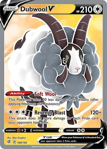 Sword & Shield Rebel Clash 188/192  Dubwool V (Full Art)