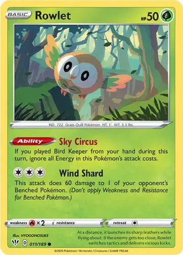 Sword & Shield Darkness Ablaze 011/189 Rowlet