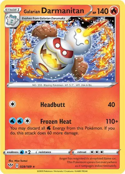 Sword & Shield Darkness Ablaze 028/189 Galarian Darmanitan