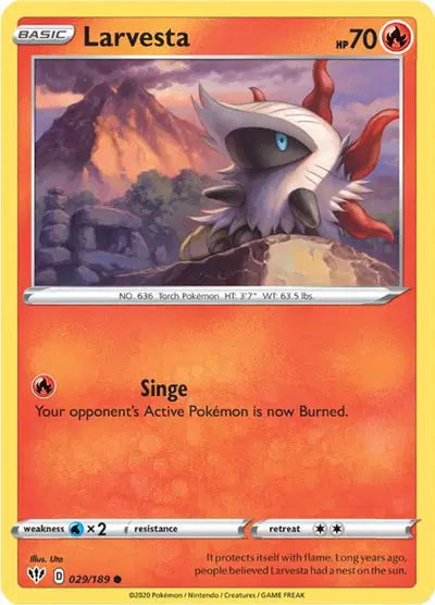 Sword & Shield Darkness Ablaze 029/189 Larvesta