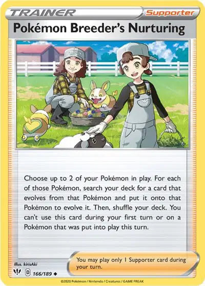 Sword & Shield Darkness Ablaze  166/189 Pokemon Breeder's Nurturing