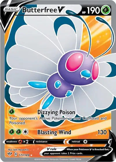 Sword & Shield Darkness Ablaze  177/189 Butterfree V (Full Art)