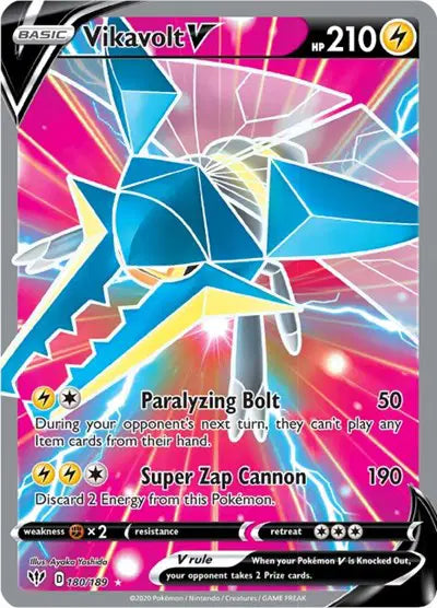 Sword & Shield Darkness Ablaze  180/189 Vikavolt V (Full Art)