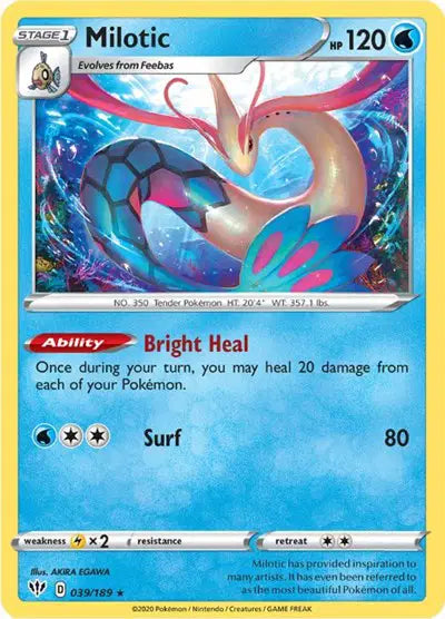 Sword & Shield Darkness Ablaze 039/189 Milotic