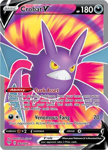 Sword & Shield Darkness Ablaze 182/189 Crobat V (Full Art)