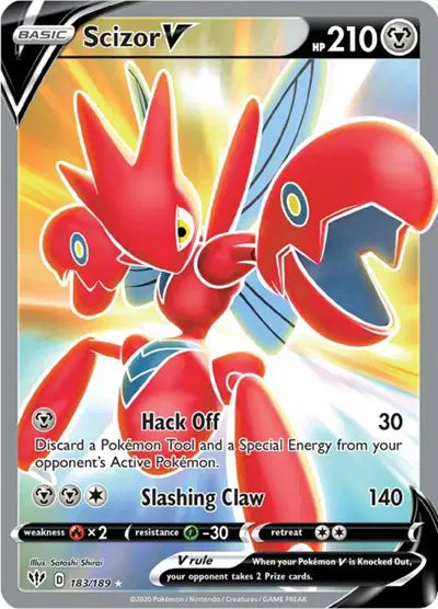 Sword & Shield Darkness Ablaze 183/189 Scizor V (Full Art)