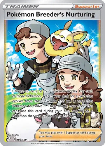 Sword & Shield Darkness Ablaze 188/189 Pokemon Breeder's Nurturing (Full Art)