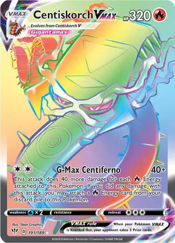 Sword & Shield Darkness Ablaze 191/189 Centiskorch VMAX (Secret)