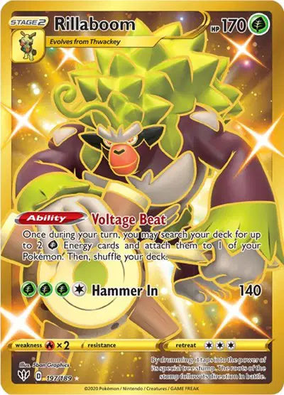 Sword & Shield Darkness Ablaze 197/189 Rillaboom (Secret)