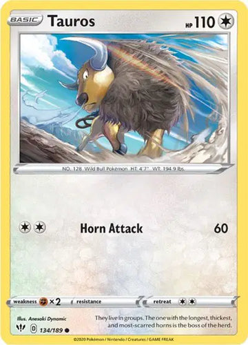 Sword & Shield Darkness Ablaze 134/189 Tauros