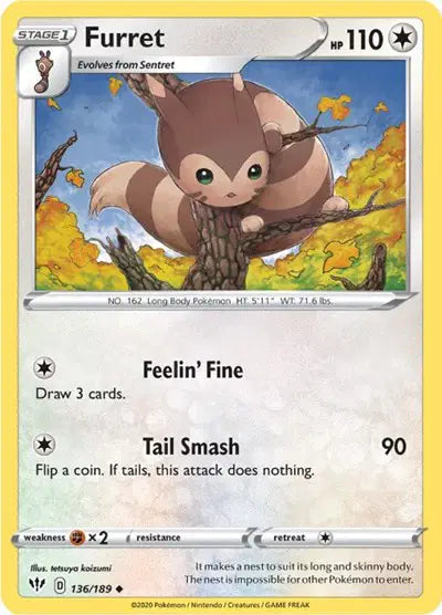 Sword & Shield Darkness Ablaze 136/189 Furret