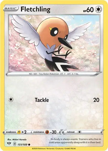 Sword & Shield Darkness Ablaze 151/189 Fletchling
