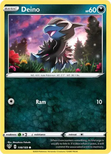Sword & Shield Darkness Ablaze 108/189 Deino