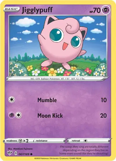 Sword & Shield Darkness Ablaze  067/189 Jigglypuff