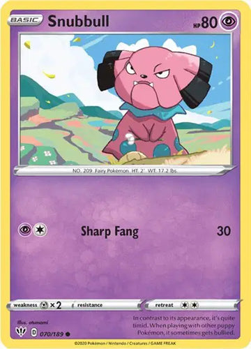 Sword & Shield Darkness Ablaze 070/189 Snubbull