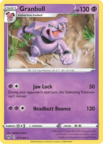 Sword & Shield Darkness Ablaze 071/189 Granbull