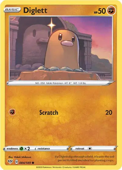 Sword & Shield Darkness Ablaze 084/189 Diglett