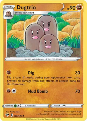 Sword & Shield Darkness Ablaze  085/189 Dugtrio