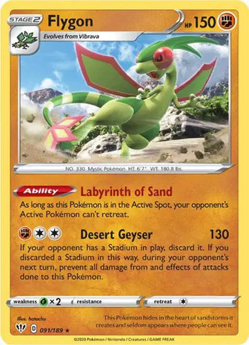 Sword & Shield Darkness Ablaze 091/189 Flygon